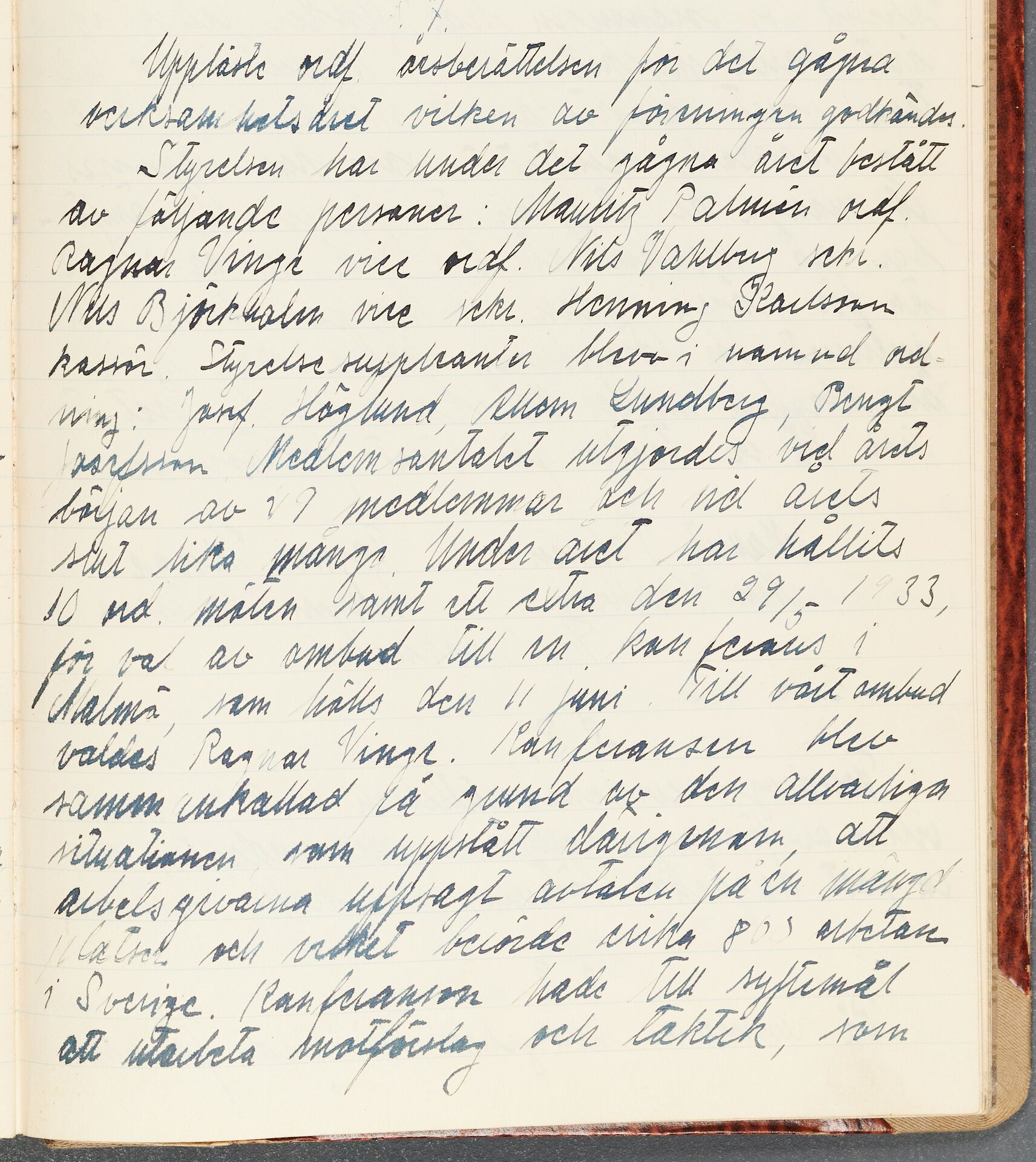 Sadelmakare- och Tapetserareförbundet avd 007 Uppsala - annual report (1933)