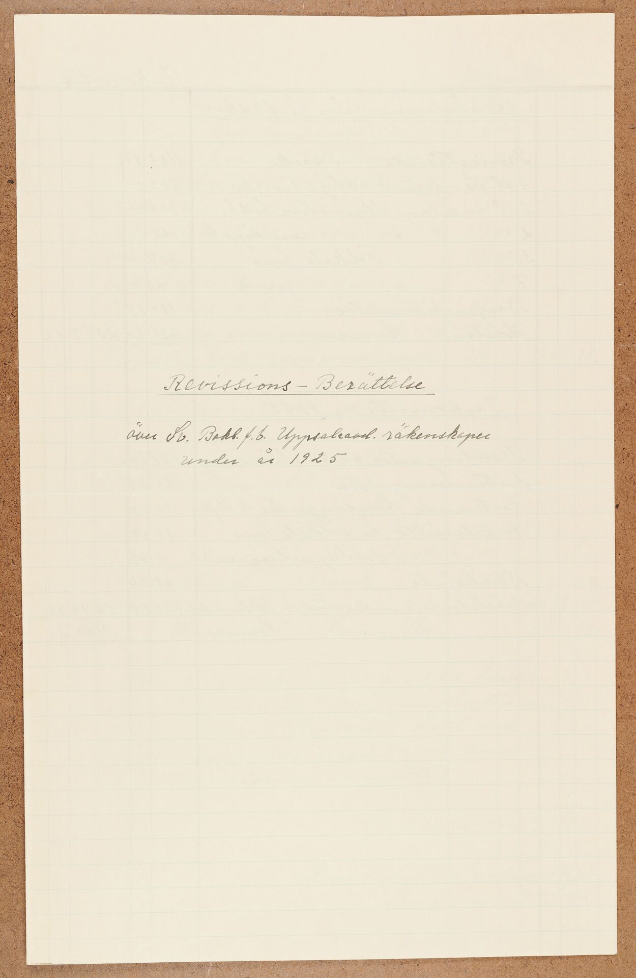 Bokbindareförbundet avd Uppsala - financial statement (1925)