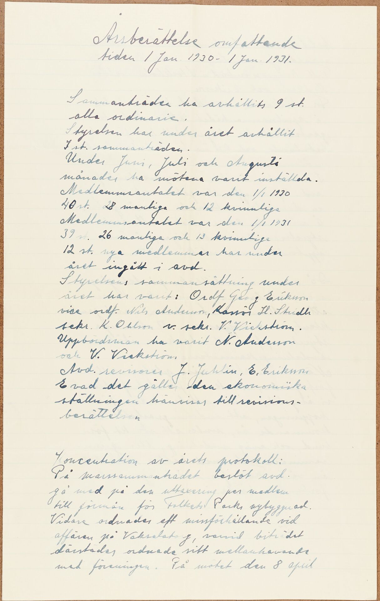 Frisöranställdas förbund avd 010 Uppsala - annual report (1930)
