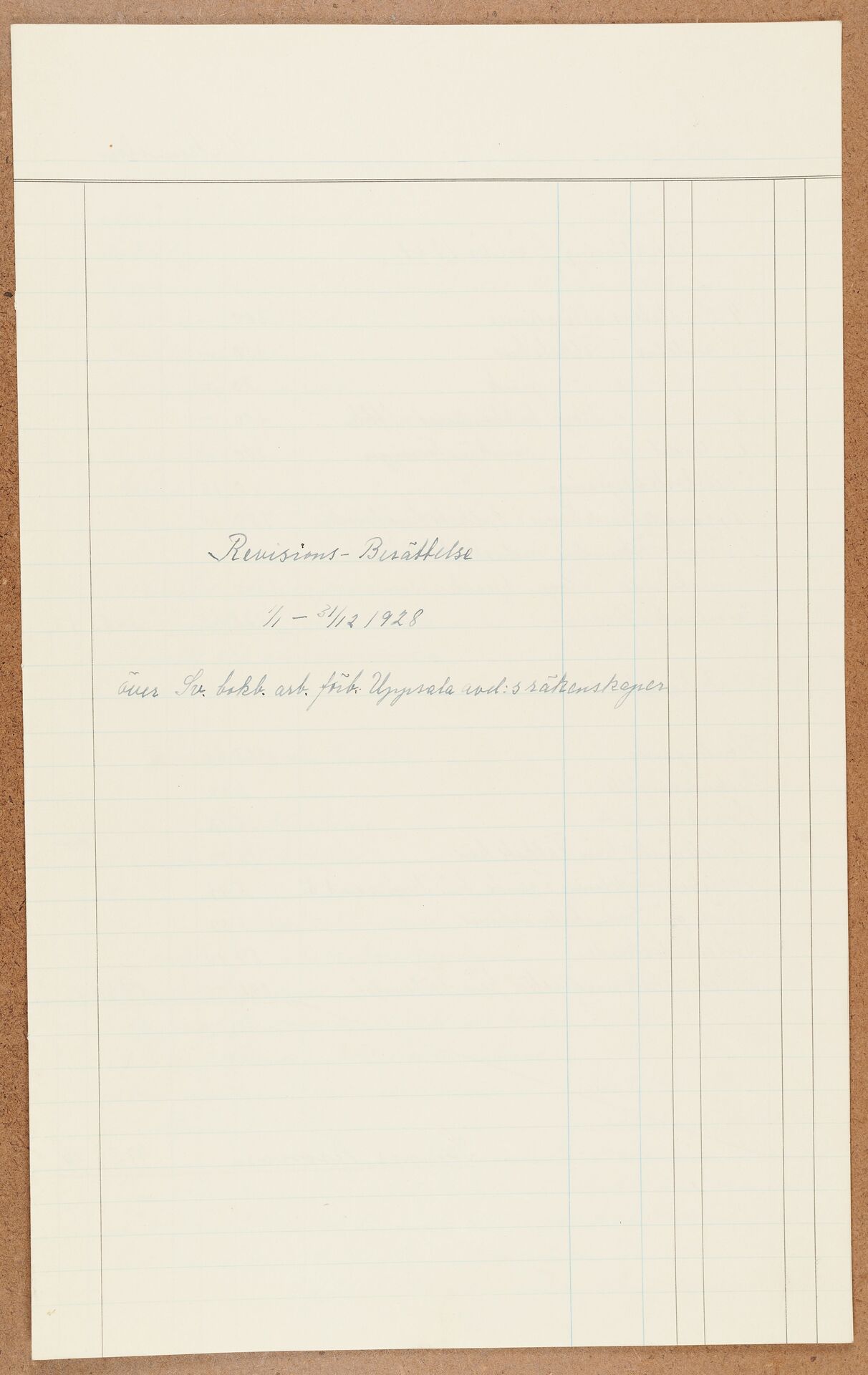 Bokbindareförbundet avd Uppsala - financial statement (1928)