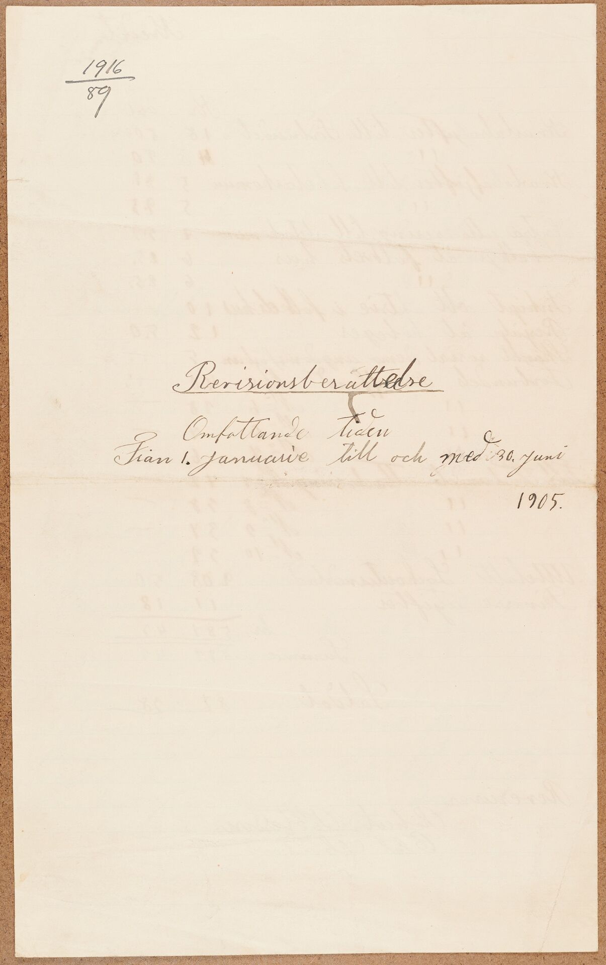 Gjutareförbundet avd 030 Uppsala - financial statement (1905)