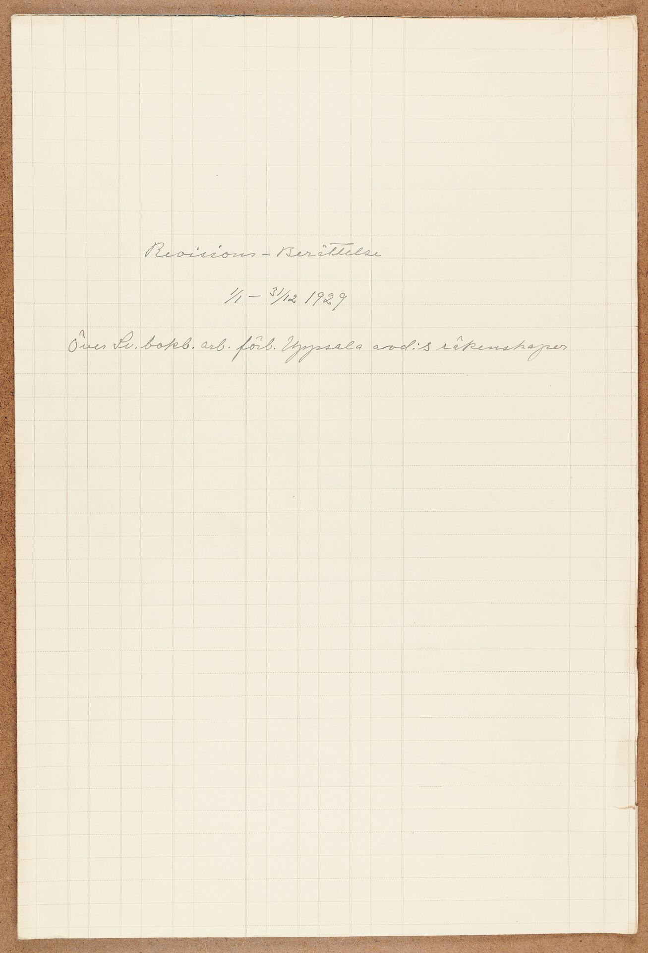 Bokbindareförbundet avd Uppsala - financial statement (1929)