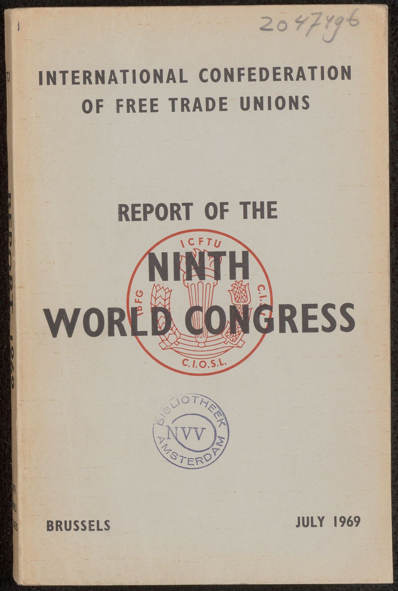 Report of the Ninth World Congress. Including the report on activities and financial report 1965-1968
