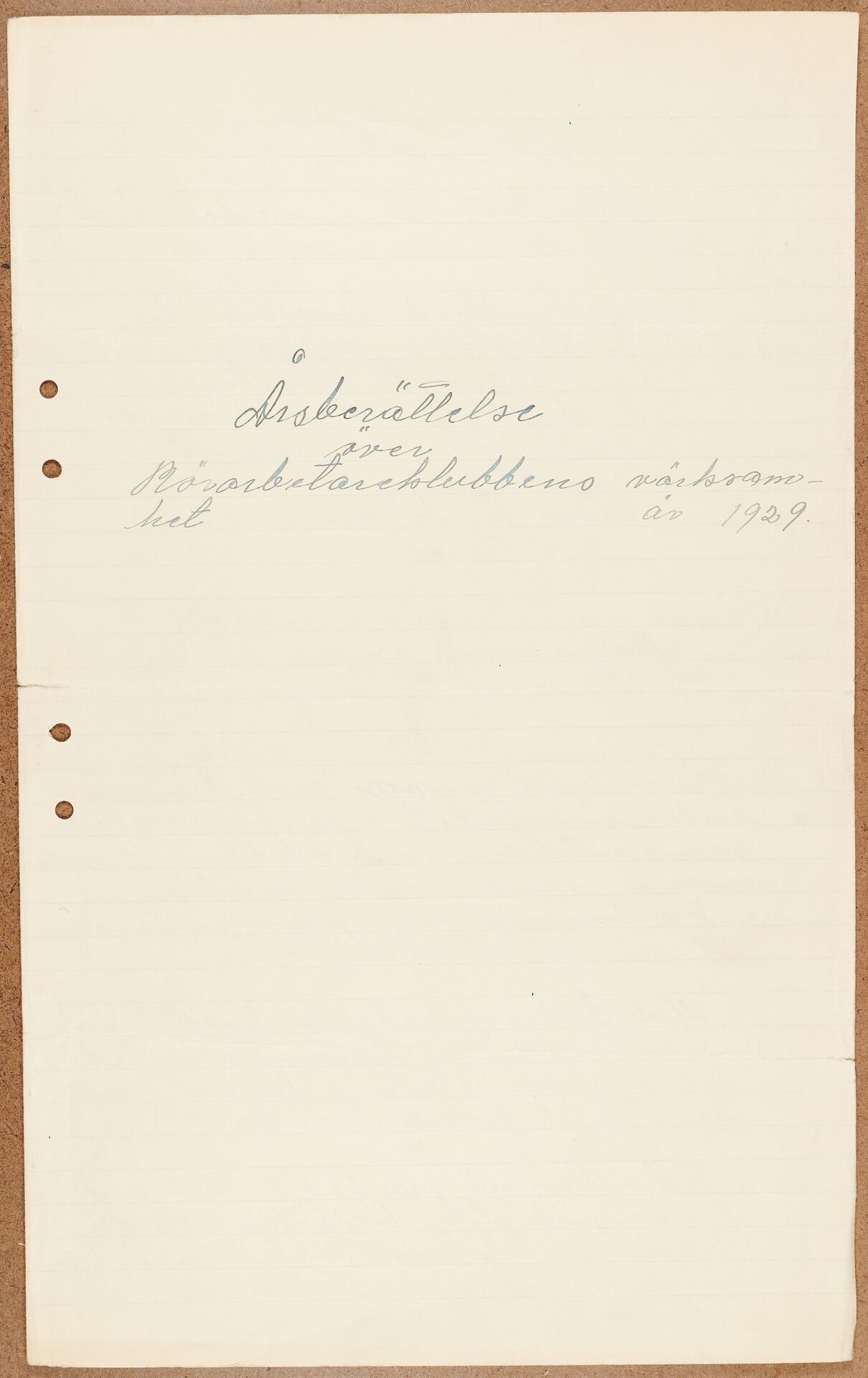 Byggnadsarbetareförbundet avd 052 Uppsala - annual report (1929)